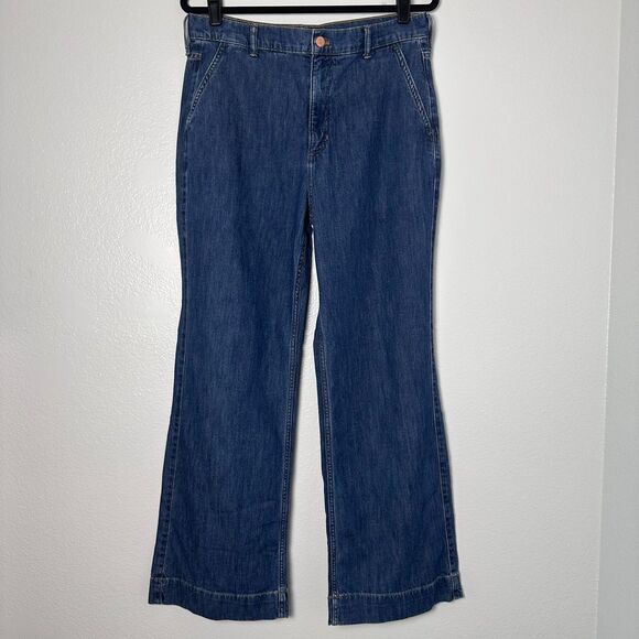 J.Crew Women's Jeans Size (30) Factory Wide-Leg Denim Trouser Pant - Picture 1 of 15